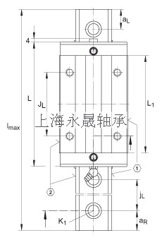 INA 球单轨引导系统 KUSE25-H, 高窄滑块，六排；可提供耐腐蚀设计