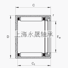INA 闭式冲压外圈滚针轴承 BK2518-RS, 单侧唇密封