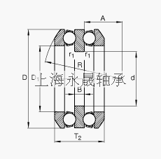 FAG 推力深沟球轴承 54322-MP, 根据 DIN 711/ISO 104 标准的主要尺寸，双向，带球面轴承座圈，可分离