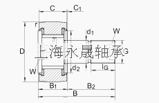 INA 螺栓型滚轮 KRV26-PP, 轴向引导，满装滚针，两侧用塑料推力平垫圈