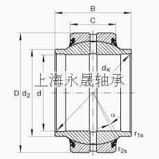 INA 关节轴承 GE80-HO-2RS, 根据 DIN ISO 12 240-1 标准, 需维护，两侧唇密封