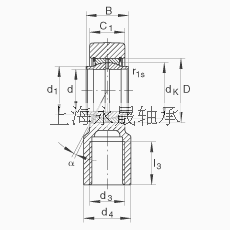 INA 液压杆端轴承 GIHNRK90-LO, 根据 DIN ISO 12 240-4 标准，带右旋螺纹夹紧装置，需维护