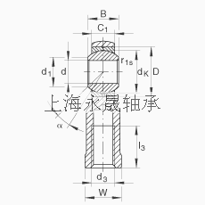 INA 杆端轴承 GIKL20-PB, 根据 DIN ISO 12 240-4 标准，带左旋内螺纹，需维护