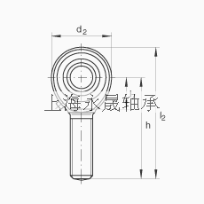 INA 杆端轴承 GAKL20-PB, 根据 DIN ISO 12 240-4 标准，带左旋外螺纹，需维护