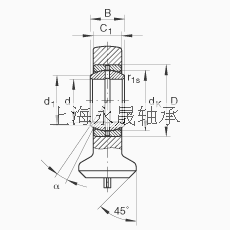 INA 液压杆端轴承 GK80-DO, 根据 DIN ISO 12 240 标准，带焊接面，需维护