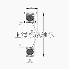 FAG 主轴轴承 HCB7011-E-T-P4S, 调节，成对或单元安装，接触角 α = 25°，陶瓷球，限制公差