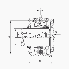 FAG 直立式轴承座 SD3140-H-TS-A-L + 23140-B-K-MB, 剖分，用于带锥孔和紧定套的调心滚子轴承，迷宫密封，脂润滑