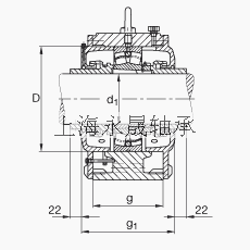FAG 直立式轴承座 LOE630-N-BL-L, 用于带锥孔和紧定套的剖分调心滚子轴承，迷宫密封，油润滑
