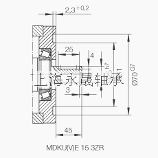 INA 串联直线执行器 MDKUVE15-500-3ZR, 带有四排球的滑块