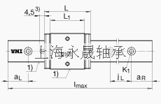INA 滑块 KWEM5-W, 两排微型直线循环球轴承及导轨组件用的宽系列滑块