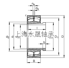 FAG 调心滚子轴承 24032-E1-K30 + AH24032, 根据 DIN 635-2 标准的主要尺寸, 带锥孔和退卸套