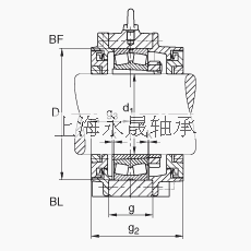 FAG 直立式轴承座 BND2244-H-W-T-BF-S, 非剖分，用于带锥孔和紧定套的轴承，Taconite 密封，脂润滑