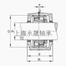 FAG 直立式轴承座 SD3134-H-TS-B-L + 23134-E1-K-TVPB, 剖分，用于带锥孔和紧定套的调心滚子轴承，迷宫密封，脂润滑
