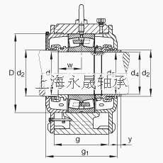 FAG 直立式轴承座 LOE240-N-BL-L, 带圆柱孔的剖分调心滚子轴承，迷宫密封，油润滑