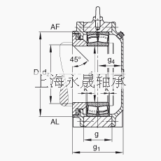 FAG 直立式轴承座 BND3032-Z-T-AF-S, 非剖分，用于带圆柱孔的调心滚子轴承，Taconite 密封，脂润滑