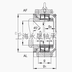 FAG 直立式轴承座 BND3134-H-C-T-AL-S, 非剖分，用于带锥孔和紧定套的轴承，轴上带法兰，Taconite 密封，脂润滑