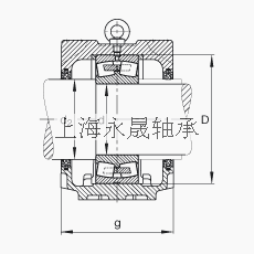 FAG 直立式轴承座 SNV340-L + 22332-MB + FSV332, 根据 DIN 738/DIN739 标准的主要尺寸，剖分，带圆柱孔和紧定套的调心滚子轴承，毛毡密封，脂和油润滑