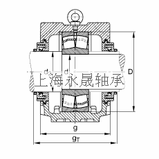 FAG 直立式轴承座 SNV215-L + 22320-E1 + TCV320, 根据 DIN 738/DIN739 标准的主要尺寸，剖分，带圆柱孔和紧定套的调心滚子轴承，Taconite 密封，脂和油润滑